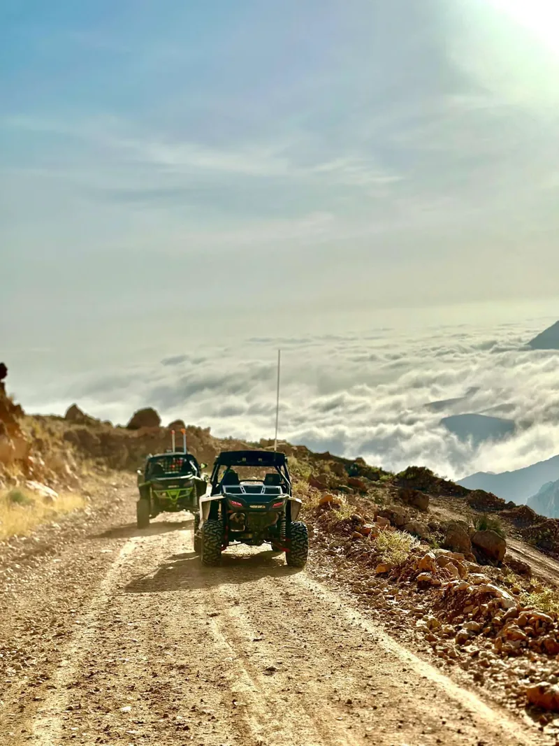 A FOXATVs convoy above the clouds in Oman