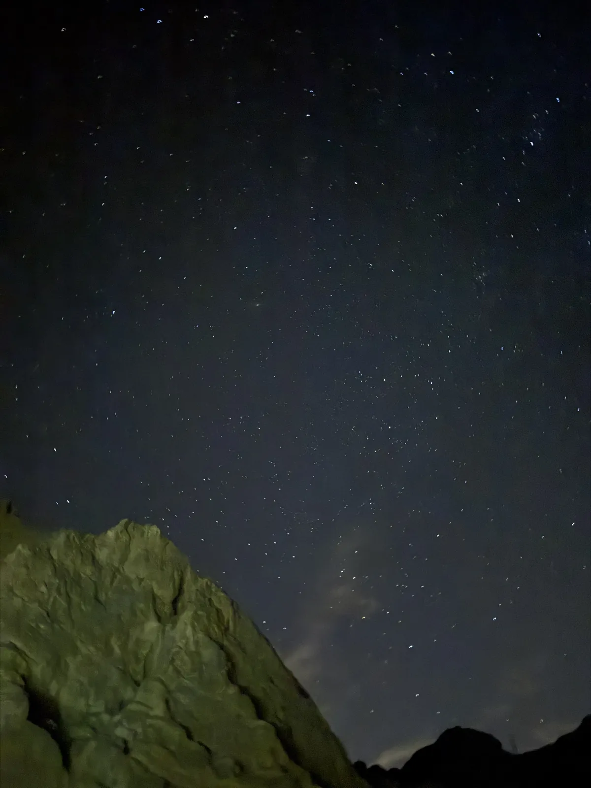 Stars above the rocky mountain landscape during a FOX ATVS expedition