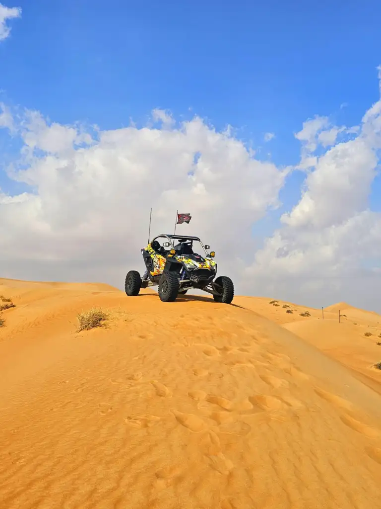 FOXATVs buggy near the crest of a dune